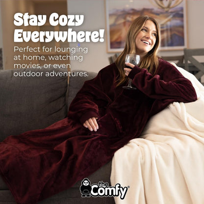 THE COMFY Dream | From Shark Tank | Patented | No Sherpa | Light Wearable Blanket Hoodie | Gift for Women & Men | One Size
