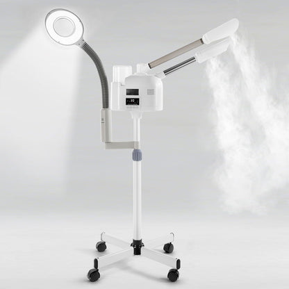 Artist hand Facial Steamer Professional 3 in 1 Hot and Cold Facial Steamer with 5X LED Magnifying Lamp, Esthetician Face Steamer Fast Heating for Beauty Salon Spa Home Use