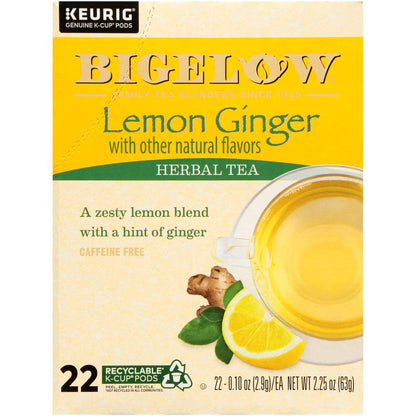 Bigelow Tea Lemon Ginger Herbal K-Cup Pods, 12 Count (Pack of 6)