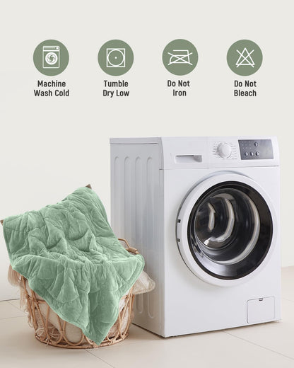 Weighted Lap Blanket 7 lbs for Adults, Luxury Soft Small Weighted Blanket, Compact Portable Weighted Lap Pad for Relaxation, Sleeping, Travel, All-Season Use, Forest Green, 40" x 52"