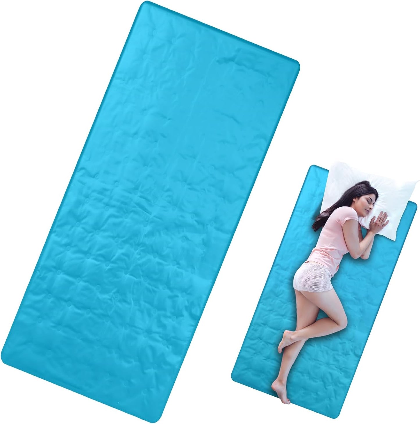 Drydiet Cooling Pad Mat for Bed Cooling Mattress Pad Gel for Sleep, Summer Hot Flashes, Adult, Pets, No Water or Electricity Required(Plain,48 x 28 Inch,Light Blue)