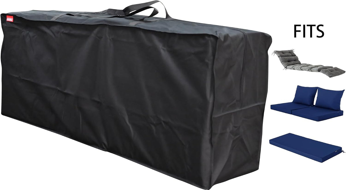 Outdoor Square Cushion/Cover Storage Bag, Protective Zippered Storage Bags with Handles, 32''L x 32''W x 24''H Black