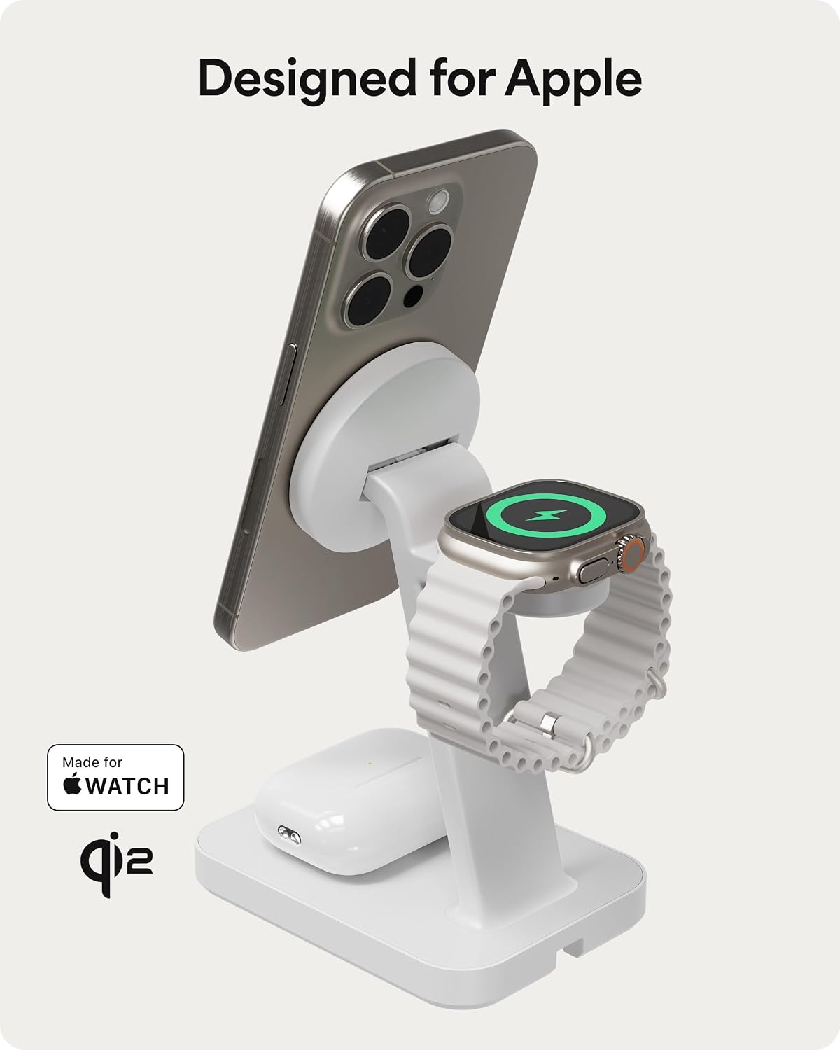 Mophie Snap+ 3-in-1 Wireless Charging Stand - MagSafe & Qi2 Certified