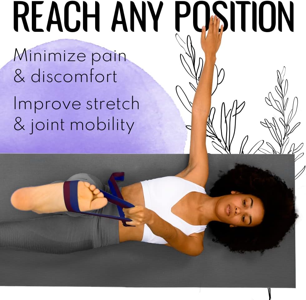 TECEUM 2 IN 1 Yoga & Mat Strap for Stretching – Cotton – 6/8/10 ft