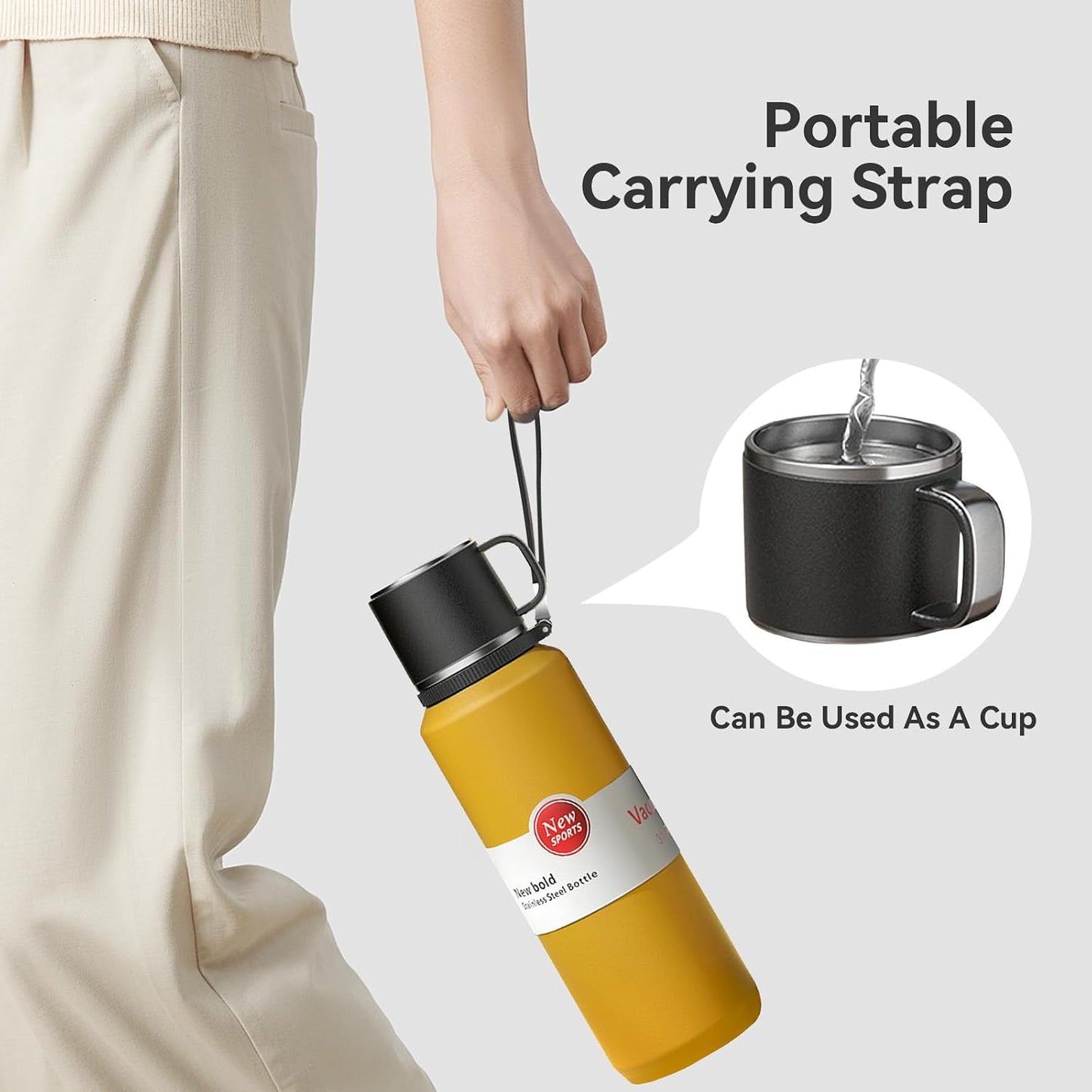 Stainless Steel Insulated Tea Infuser Bottle, Vacuum Insulated Water Bottle, Tea Tumbler with Separate Tea Compartment, 24-Hrs Insulation Commute Travel (White,32oz/1000ml)