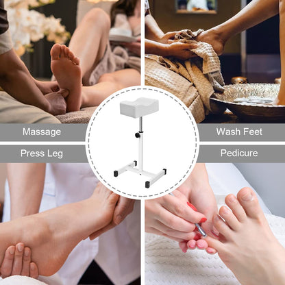 FLOLXNB Pedicure Manicure Footrest, Foot Massage Manicure Nail Beauty Stool Stand, Adjustable Height Footstool for Home Beauty Salon Spa Tattoo (Pink)