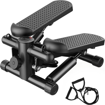 Stair Stepper with Resistance Bands for Home Exercise, Mini Stepper Machine for Indoor Fitness, Portable Home Gym Stepper for Full Body Workout, 300LBS Capacity