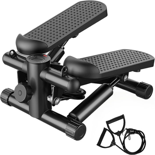 Stair Stepper with Resistance Bands for Home Exercise, Mini Stepper Machine for Indoor Fitness, Portable Home Gym Stepper for Full Body Workout, 300LBS Capacity