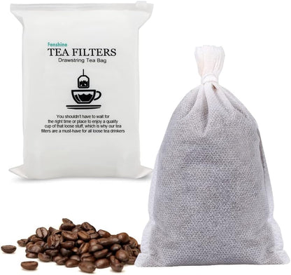 300Pcs Disposable Tea Bags for Loose Leaf Tea, Empty Tea Bags for Loose Tea, 100% Natural Wood Pulp Paper Material, Unbleached Tea Filter Bags with Drawstring