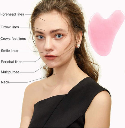 Gua Sha, Jade Stone Gua Sha Massage Tool, Guasha Tool for Face and Body Skin Massage. Gua Sha Set for Toxins Prevents Wrinkles for SPA Acupuncture, Therapy Trigger Point Treatment.
