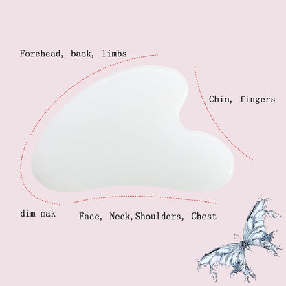 Gua Sha Jade Stone Gua Sha Massage Tool, Guasha Tool for Face and Body Skin Massage. Tools for SPA Acupuncture, Pink Stone for Body Face Neck and Eye, Skin Care Gift for Woman (Pink)