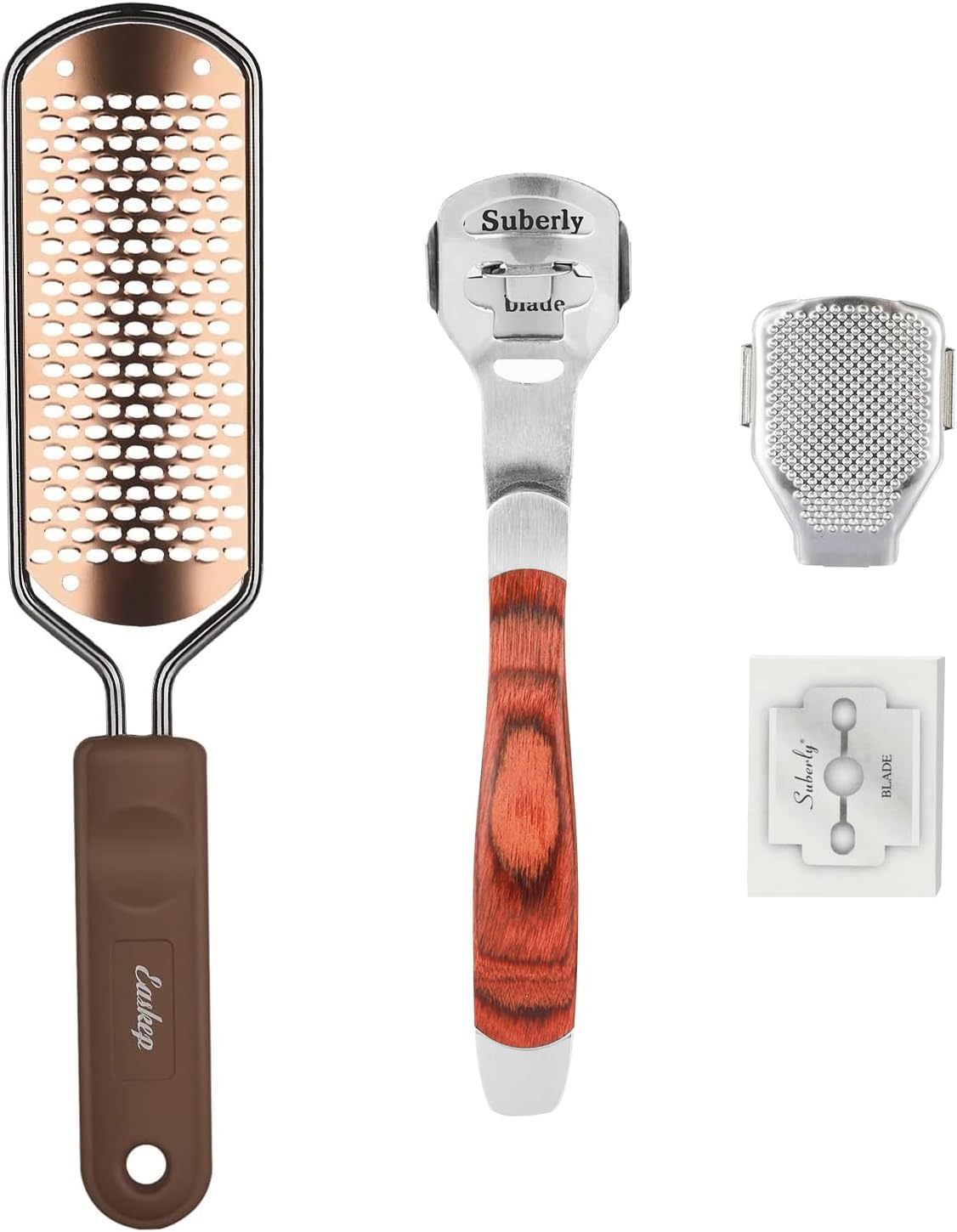 Foot File Foot Scrubber Pedicure - Callus Remover for Feet Easkep Professional Grater Rasp Foot Scraper Corns Callous Removers Cracked Dead Skin Remover for Dry and Wet Feet (Golden)
