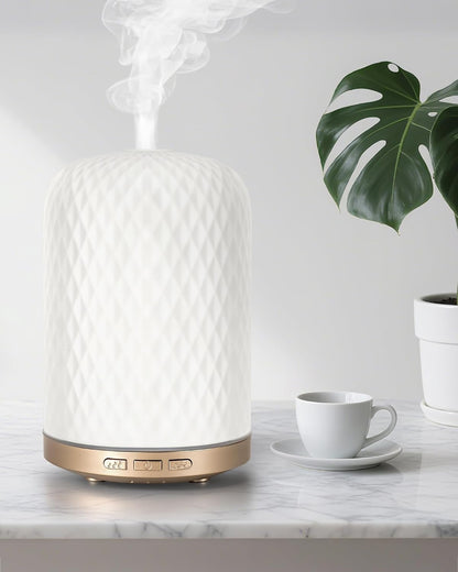 Essential Oil Diffuser - 2.4MHz Ultrasonic Glass Diffuser with Pulse/Continuous Mist & Night Light, Waterless Auto-Off, Silent Aromatherapy Diffuser for Home, Office, Yoga, Spa, Gifts & Home Decor.