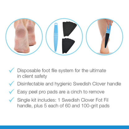Flowery Original Swedish Clover Red Foot File – Stainless Steel Pedicure Foot Scrubber, 60/100 Grit