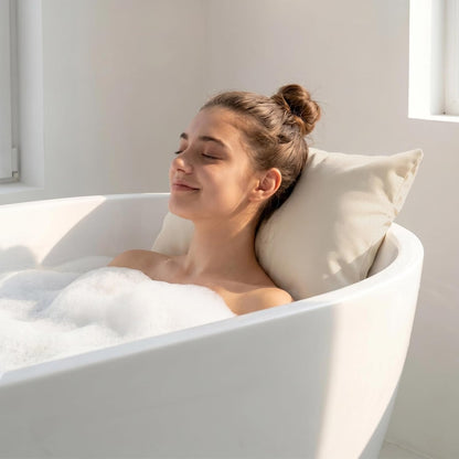 Luxury Bathtub Pillow, Skin-Friendly Cushion, Support Back, Neck & Head, Non-Slip, Adjustable Thickness Fits All Tub, Washable & Quick-Drying - Gift for Christmas Birthday Mother’s Day