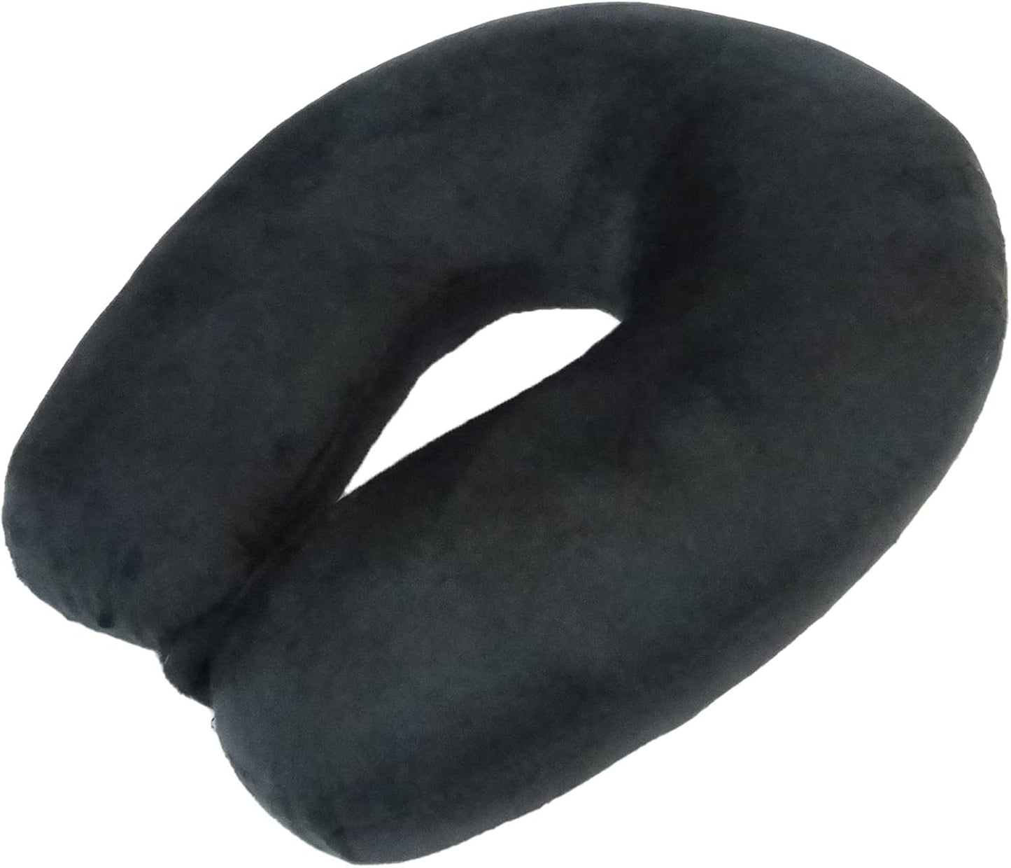 Wolf Essentials Adult Fleece Travel Neck Pillow for Airplane, Charcoal