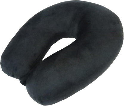 Wolf Essentials Adult Fleece Travel Neck Pillow for Airplane, Charcoal