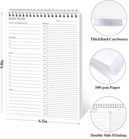 Weekly Planner Notepad,Spiral To Do List Undated Planning Pad, Weekly Organizer for Students, Weekly Agenda for Work & Daily Life, 52 Sheets, 6.5 x 9.8 in (Green)