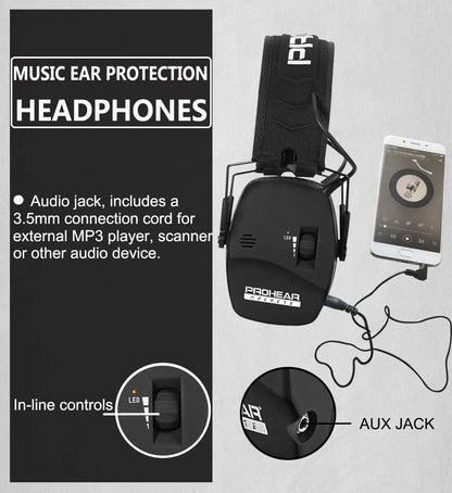 PROHEAR Electronic Ear Protection for Shooting with 4X Sound Amplification, Gun Range Hearing Protection Muffs, NRR 23dB Noise Reduction Headphones for Hunting, Green