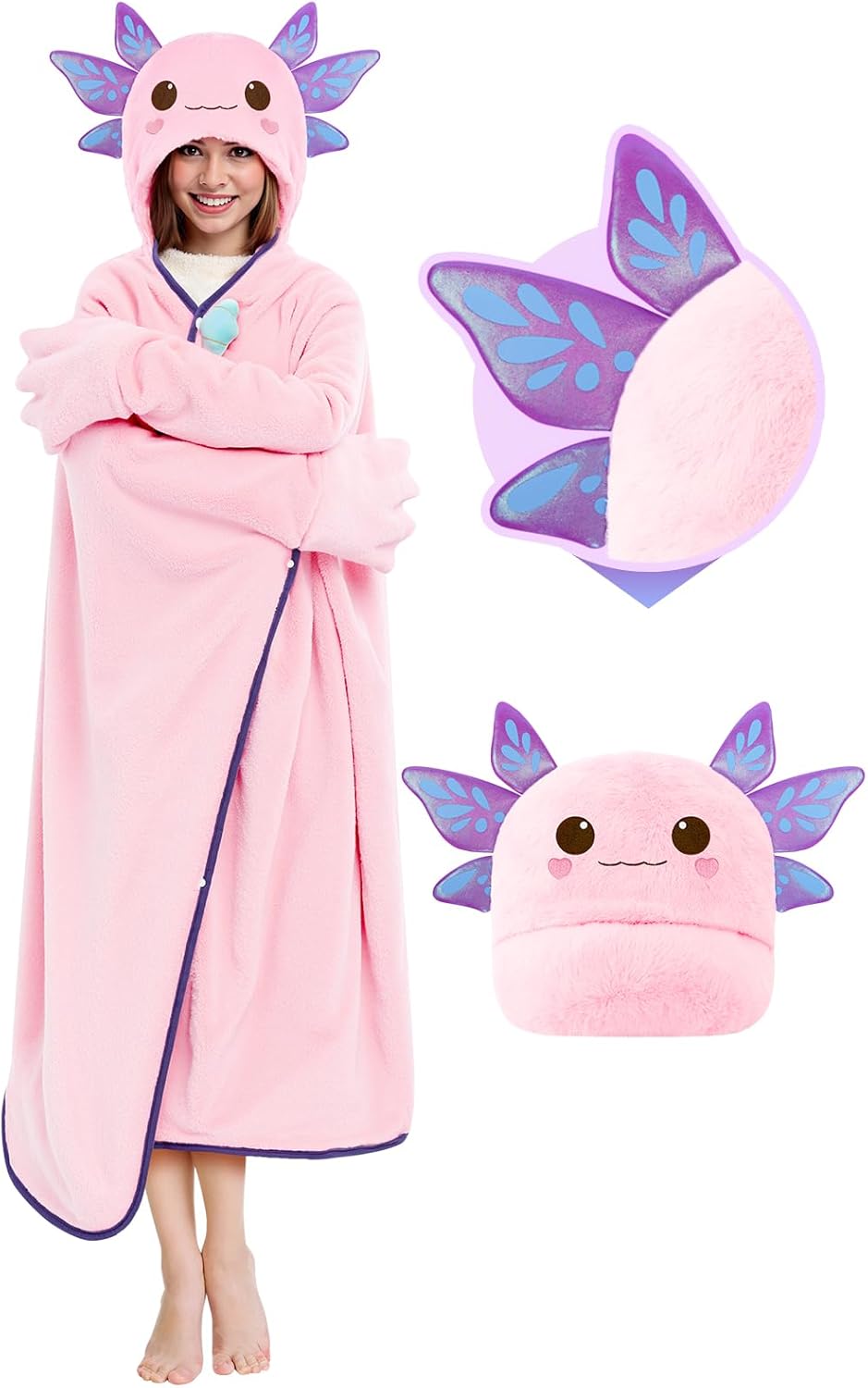 Mewaii Ultimate Softness Highland Cow Wearable Blanket Hoodie –Expertly Designed for American Body Full Coverage with Easy Movement Oversized Warm Cozy Flannel Blanket Cute Highland Cow Gift for Women