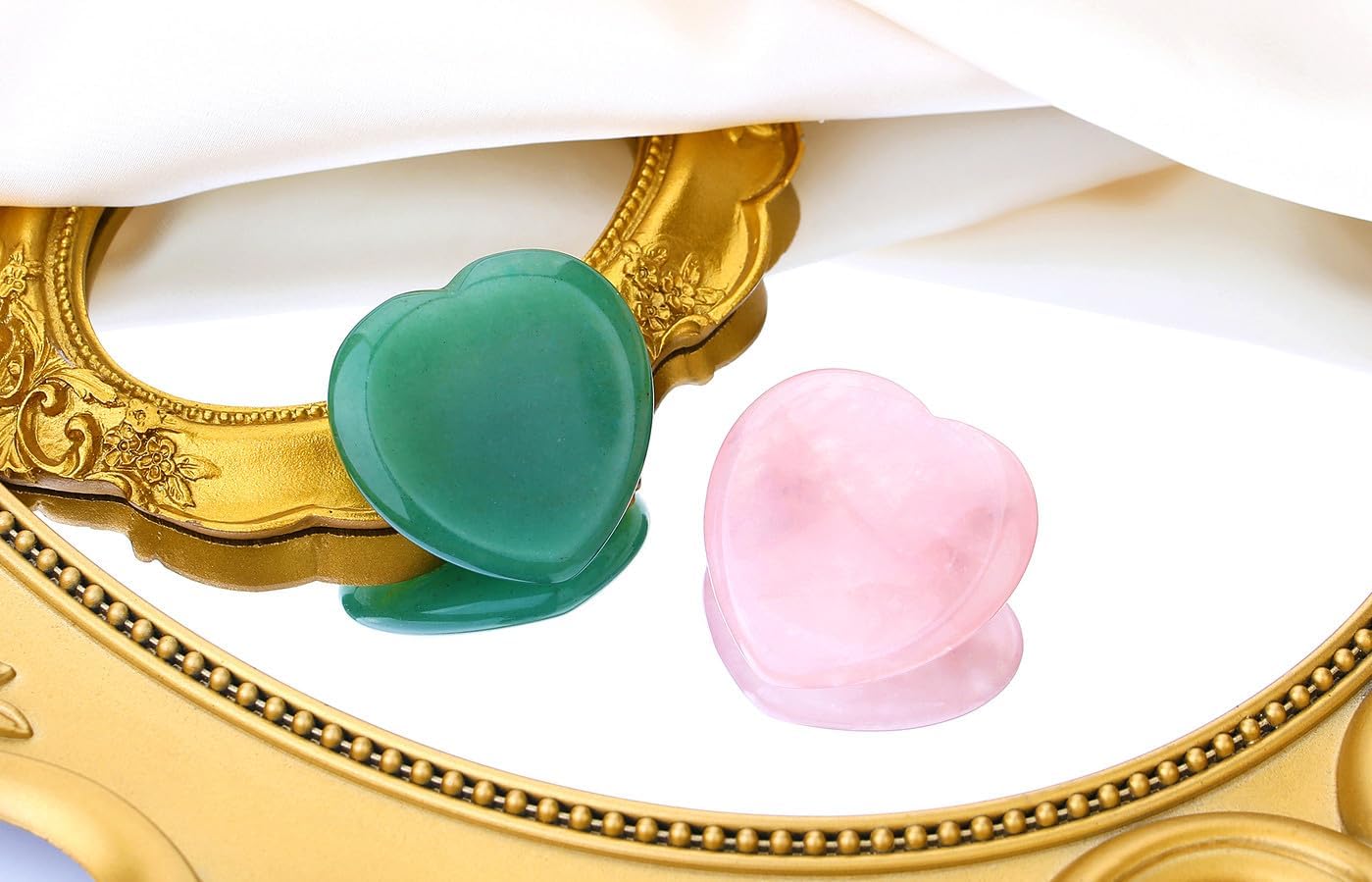 2PCS Worry Stone for Anxiety Tigers Eye Amethyst Healing Crystals Hand Thumb Stones Pocket Gemstones Meditation Accessories Oval Crystal Natural Relax Palm Stone Anxiety Relief Items Stocking Stuffers