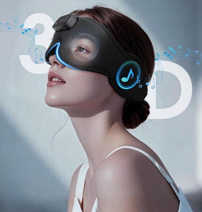 Sleep Mask with Headphones Bluetooth 5.4-3D Zero-Pressure Design AHUIARGY Adjustable Sleep Headphones 100% Light Blocking Sleep Headphones with White Noise Sounds Comfortable（Raven）