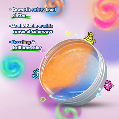 WATERELF Galaxy Putty Slime for Kids - Children's Day Gift, Fidget Sensory Artistic Therapy Putty Toys for Boys Girls Adults, Stress Relief Non-Sticky, 3.11 Inch 3.2 Oz – Golden/Red