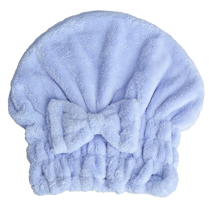 Microfiber Hair Drying Towels Head wrap with Bow-Knot Shower Cap Hair Turban hairWrap Bath Cap for Curly Long & Wet Hair Gift for Women Blackx2