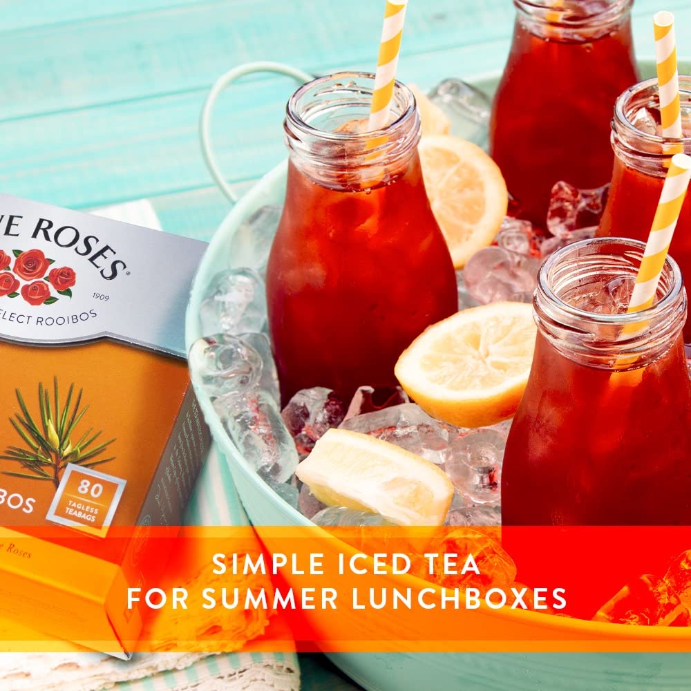 Five Roses - Rooibos Select Tea 80 Tagless Teabags | Naturally Caffeine Free | Keto Friendly | Rooibos From South Africa | Non GMO (Pack of 2)
