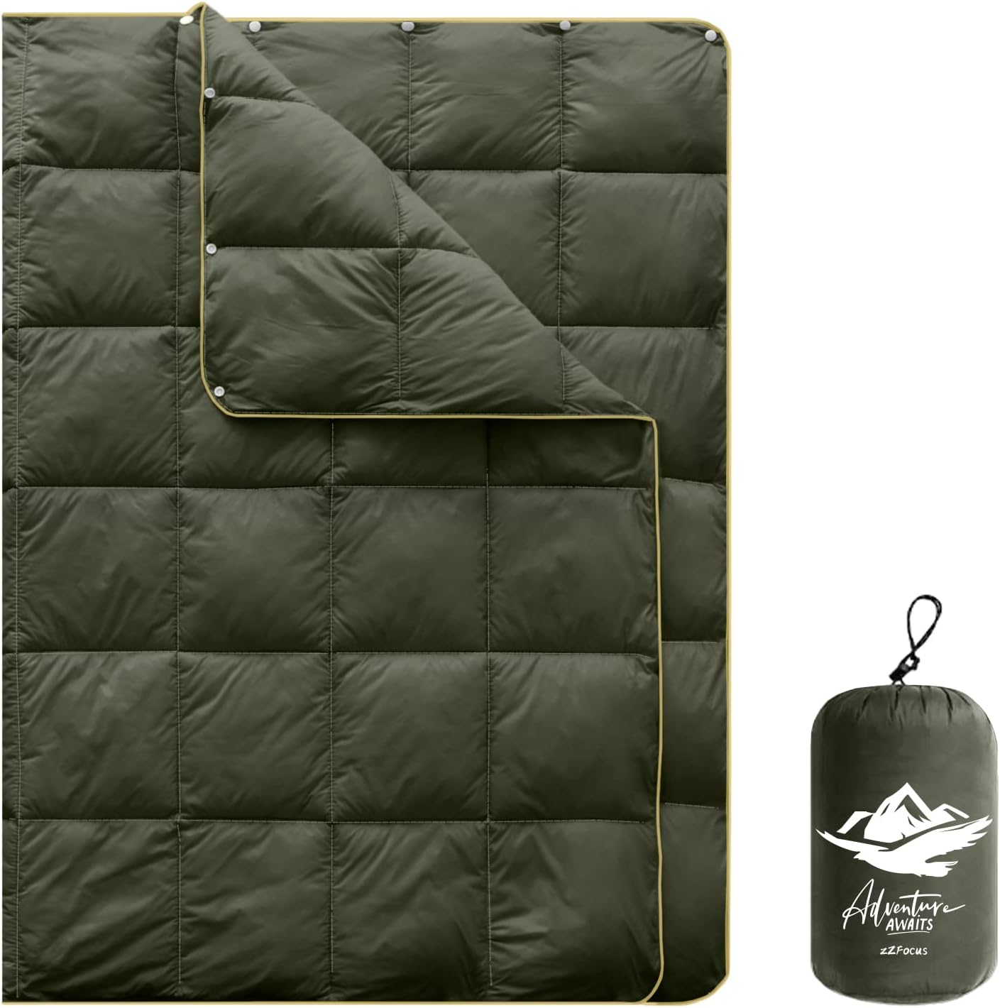 Mini Camping Blanket,Lightweight Puffy Blanket Packable Throw Blanket Waterproof Windproof for Outdoors, Travel, Beach, Airplane, Hiking