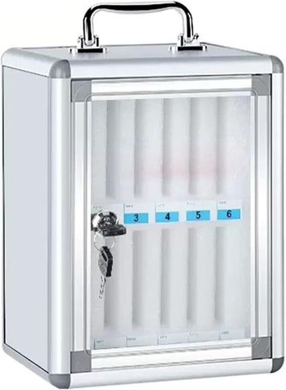Portable Phone Charging Station with Slots for Classroom & Factory Use-Ideal for Schools,Nizes & Stores Mobile Devices Efficiently,Silver-6A