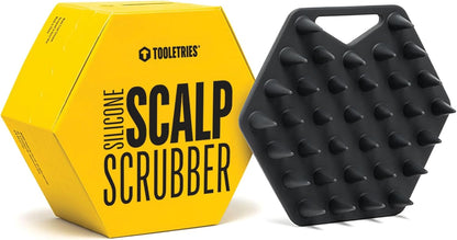 TOOLETRIES Silicone Scalp Scrubber Shampoo Brush, Scalp Brush for Hair Growth for Men & Women, Exfoliates Dandruff & Oil Build-up, Soft Flexible Bristles for Thick, Thin, Wet & Dry Hair - Charcoal