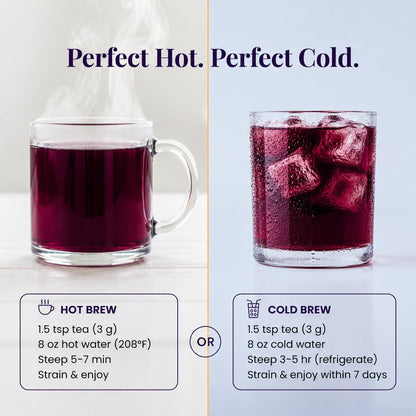 Leaf & Willow Blueberry Hibiscus Tea, Loose Leaf, Caffeine Free, Iced Tea