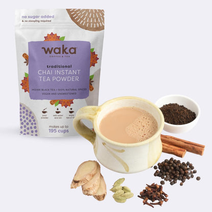 Waka Chai Powder Concentrate, Unsweetened Masala Chai, Sugar-Free, 4.5 oz