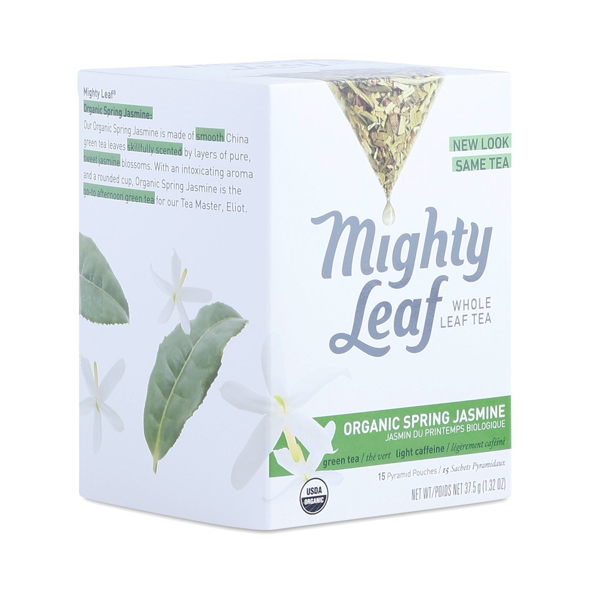 Mighty Leaf Spring Jasmine Green Tea - Lightly Caffeinated - 45 Tea Pouches