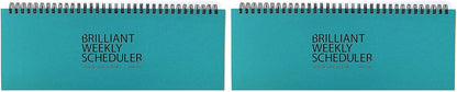 PAPERIAN Brilliant 2021 Weekly Planner - Wirebound Undated Gray Desk Planner (12 X 4.4 inches)