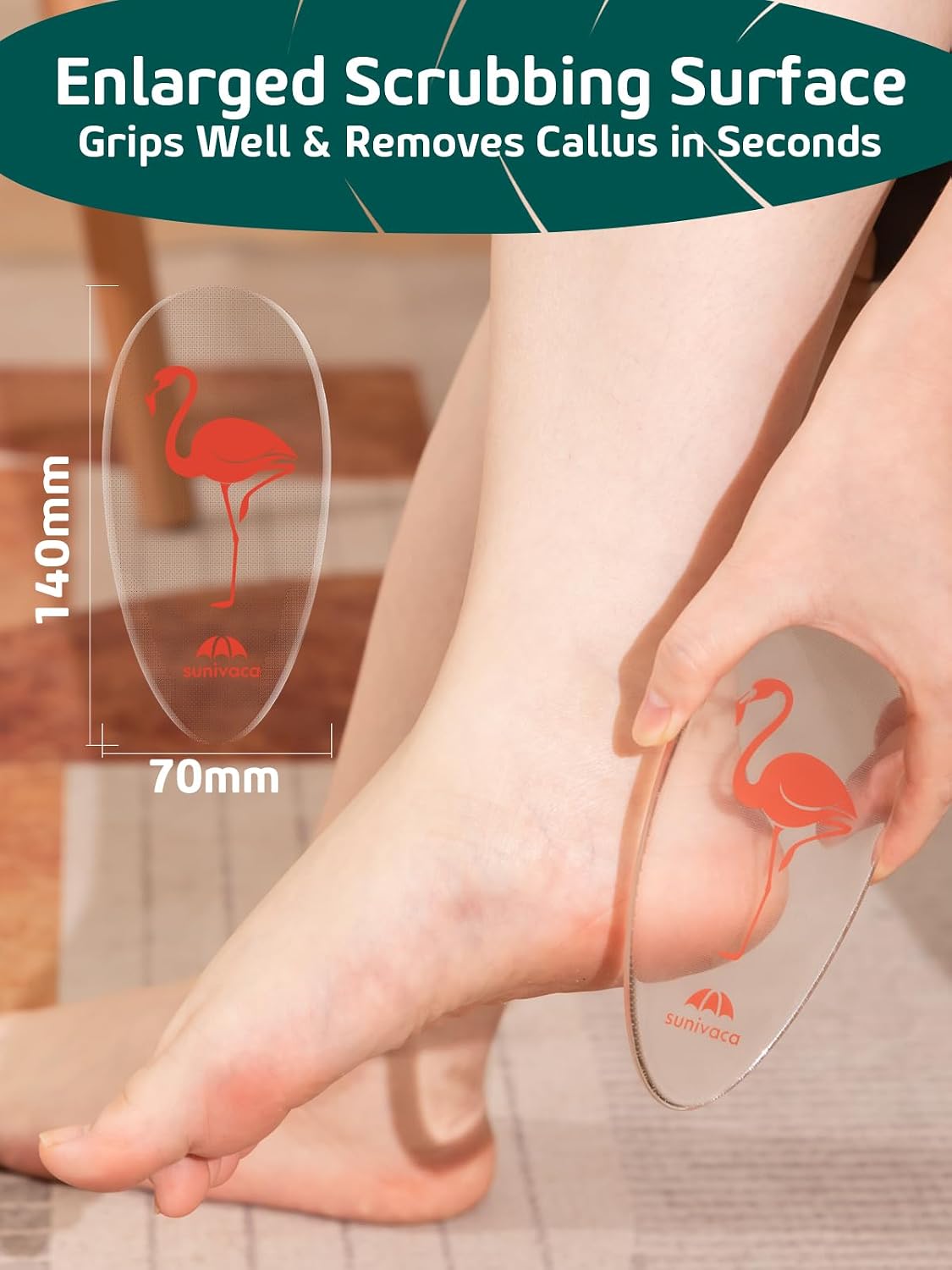 Glass Foot File Callus Remover for Feet, Heel Scraper, Pumice Stone, Diabetic Feet Scrubber Dead Skin Remover for Feet Professional Pedicure Tools | Diabetic Foot Scrubber | Nano-Glass | Safe, Effective Yet Gentle | Seamless ,Hygienic, Durable