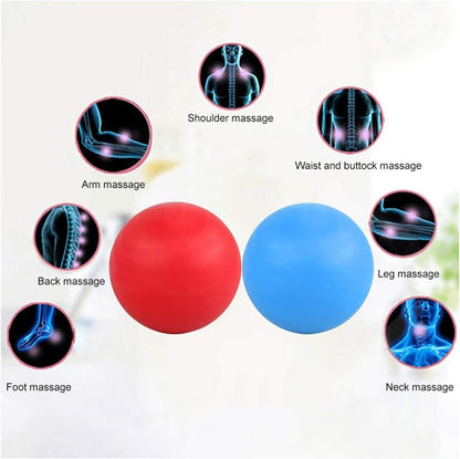 WOVTE Massage Lacrosse Ball for Sore Muscles, Shoulders, Neck, Back, Foot, Body, Deep Tissue, Trigger Point, Muscle Knots, Yoga and Myofascial Release (Blue)
