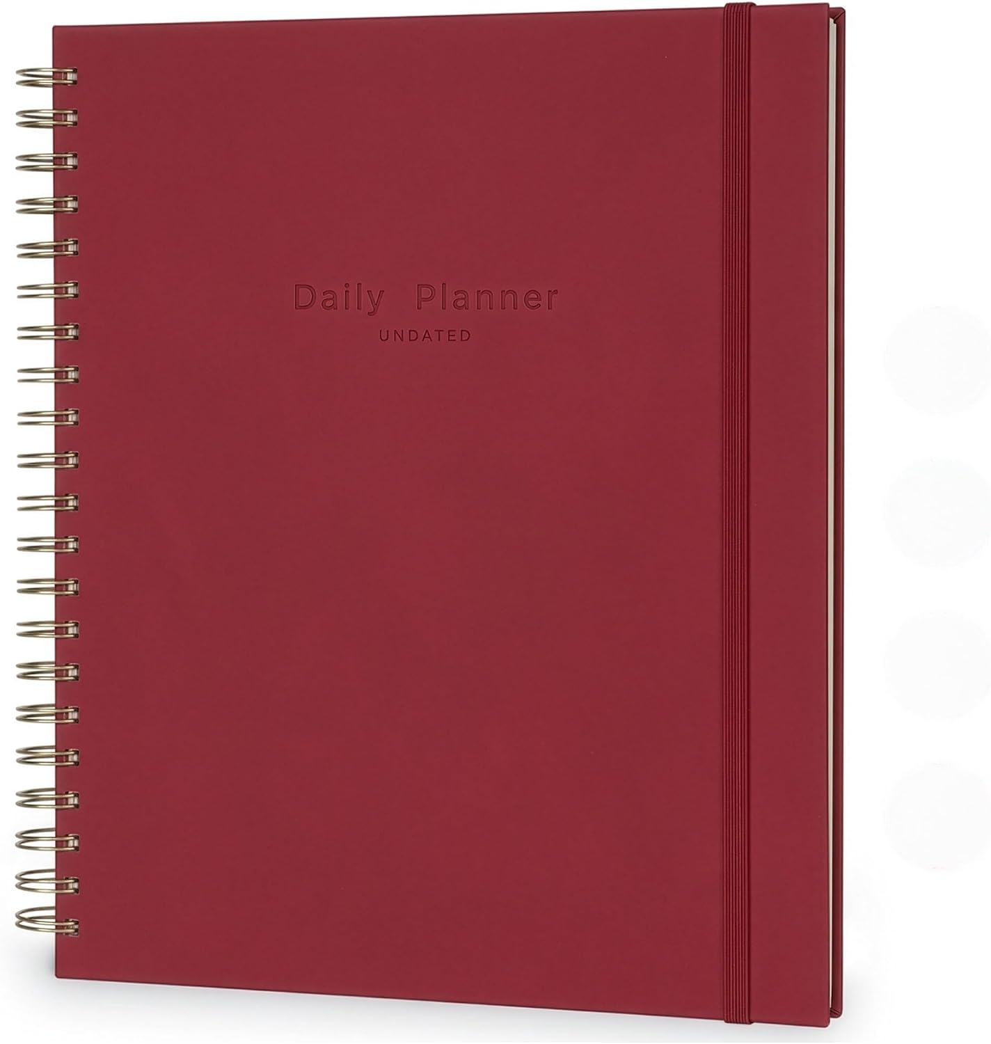 AuroPlanner Undated Daily Planner To Do List Hourly Schedule 2028 2027 2026 Calendar & Holiday Habit Tracker 180 Pages Letter Size 8.5" x 11" Sheets Hardcover Spiral Bound Notebook (Red)