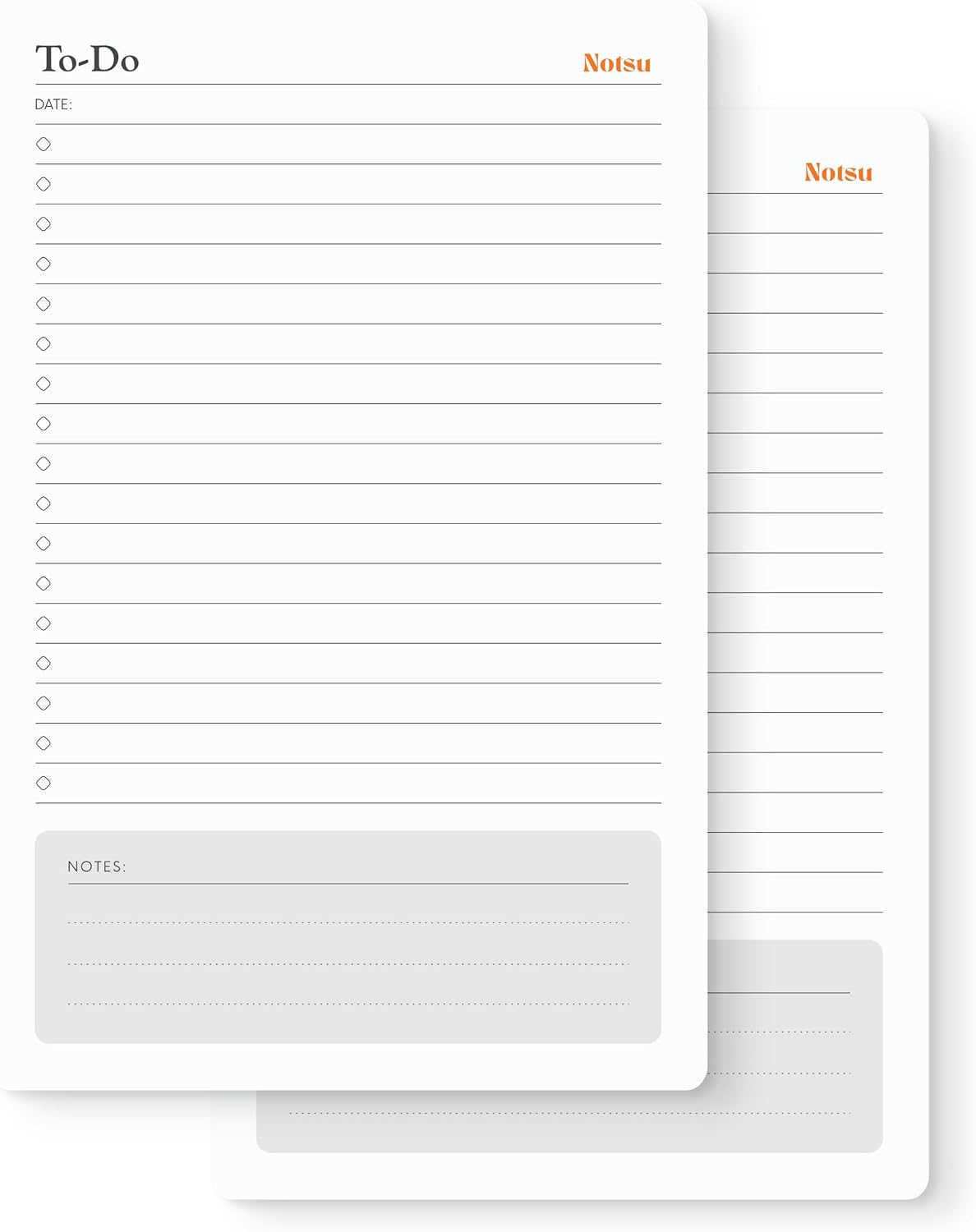 Notsu To Do List Small Desk Notepad 2 Pack 3.9" x 6.3"