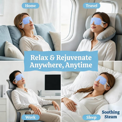 FACEMOON 30 Pack Self-Heating Steam Eye Masks for Dry Eyes: Moist Heat Warm Compress for Stye Fast Relief & Digital Eye Strain, Disposable Heated Eye Mask, No Microwave Needed, Unscented Travel Ready