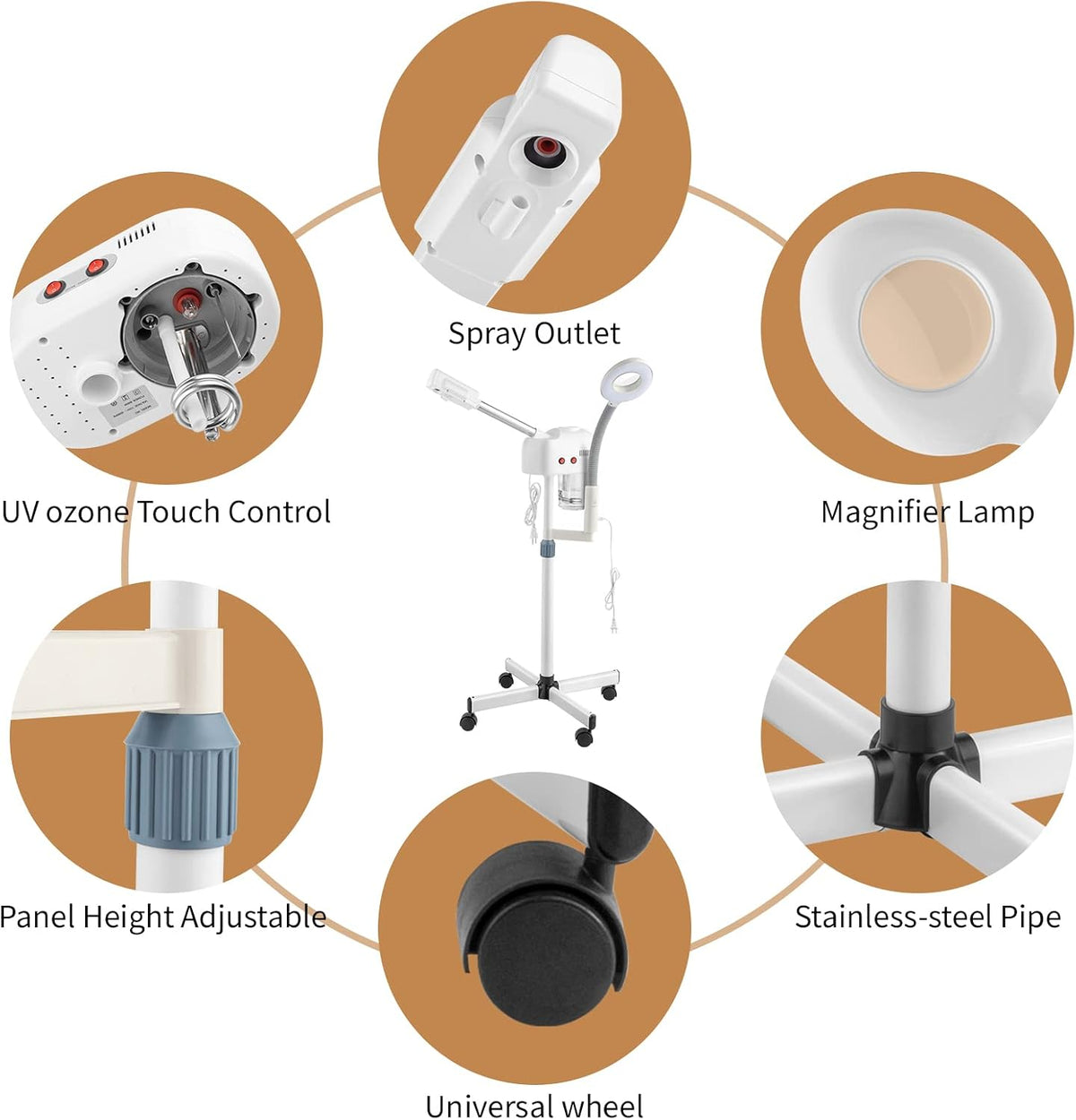 Winado 2 in 1 Facial Steamer with 5X Magnification Light, Deep Cleaning