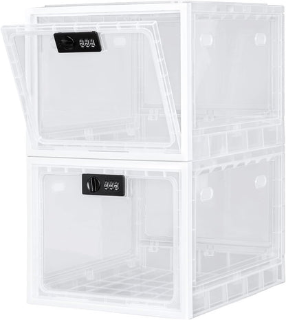 Lalifebuss Medicine Lock Box, Medication Lockable Container for Refrigerator Food Safe Locking Box Tablet Phone Locked Box for Kitchen Home School and Office Safety