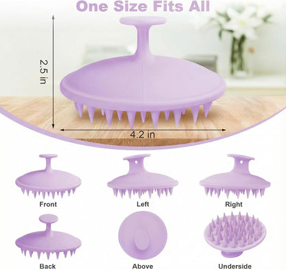 Meartchy Silicone Scalp Massager Shampoo Brush, Scalp Brush for Hair Growth & Dandruff Removal, Hair Scrubber Scalp Stimulator Exfoliator Brush with Soft Bristles for Wet Dry Scalp Care (Black)