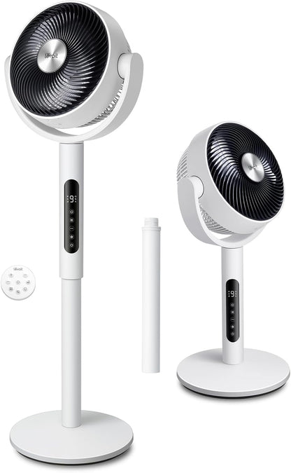 LEVOIT Standing Fan for Bedroom, 20dB Quiet Pedestal Fan for Sleep, 1024 CFM Ultra-High Airflow, 90° Oscillating Floor Fan, DC Motor, 5 Speeds, 12H Timer, Remote, for Home, Room, Office, White
