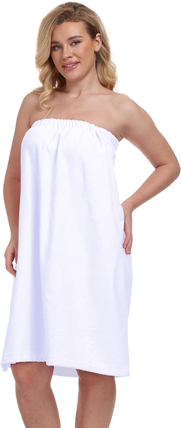 goodmansam Women's Cotton Shower Wrap Robes Spa Body Wrap Bathrobe Ultra Absorbent Cover up Towels