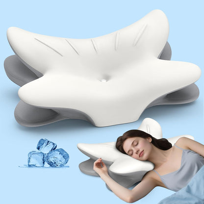 Cervical Neck Pillow for Pain Relief - Ergonomic Pillow Memory Foam Pillows for Sleeping, Cooling Orthopedic Neck Support Pillow, Contour Cervical Pillow Bed Pillow for Back Stomach Sleepers