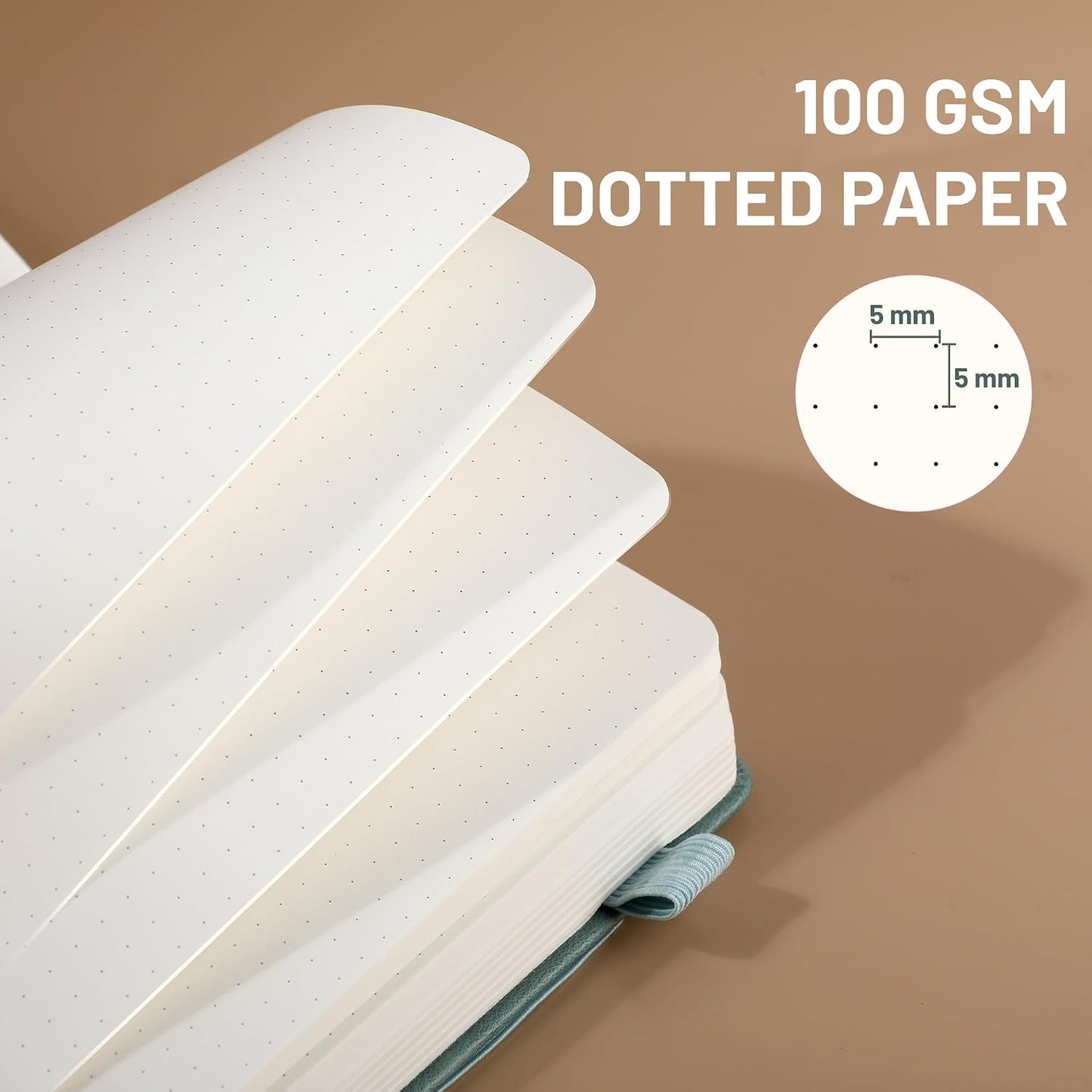 CAGIE Lined Journal Notebook for Women Men 320 Pages 100 Gsm Paper Thick Journaling Notebooks A5 Leather Journals for Writing Hardcover Journal Supplies for Work Note Taking Diary, 5.7x8.3 In, Green