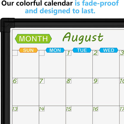 JILoffice Magnetic Dry Erase Calendar Whiteboard, 24" x 18" Monthly Board