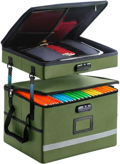 EXLIFBAG Fireproof File Organizer with Lock, 1 Layer